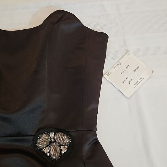 NWT Watters & Watters Black strapless midi cocktail dress size 10 - Picture 10 of 12
